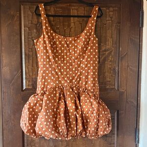 Hutch, Perfect wine tasting dress in rust color Polka Dot Dress Size 12-